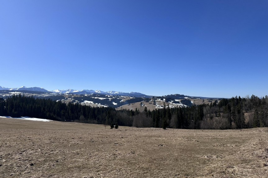 nowotarski, Czarny Dunajec, Czerwienne, Widokowa działka budowlano-rolna Czerwienne 8827m2