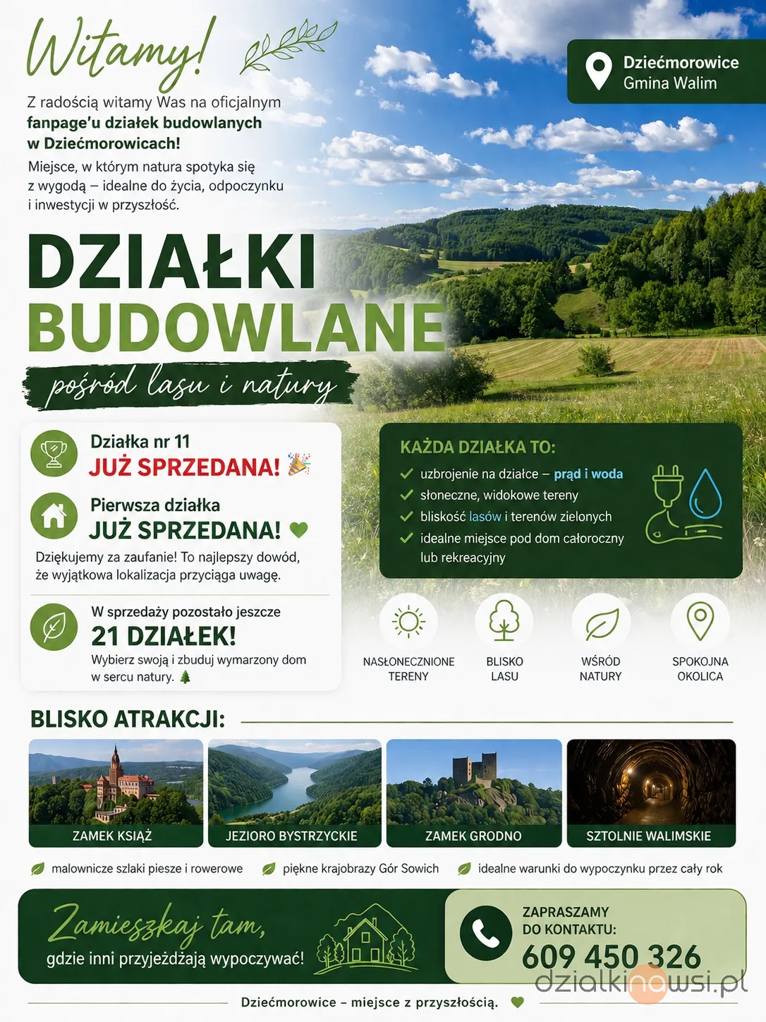Działka budowlana - Góry Sowie - Dziećmorowice