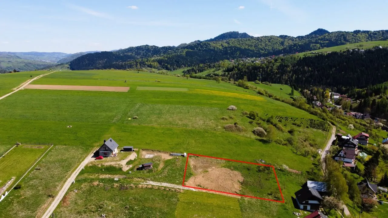 Działka budowlana na sprzedaż 18,4arowa — Pieniny, Gmina Krościenko nad Dunajcem.