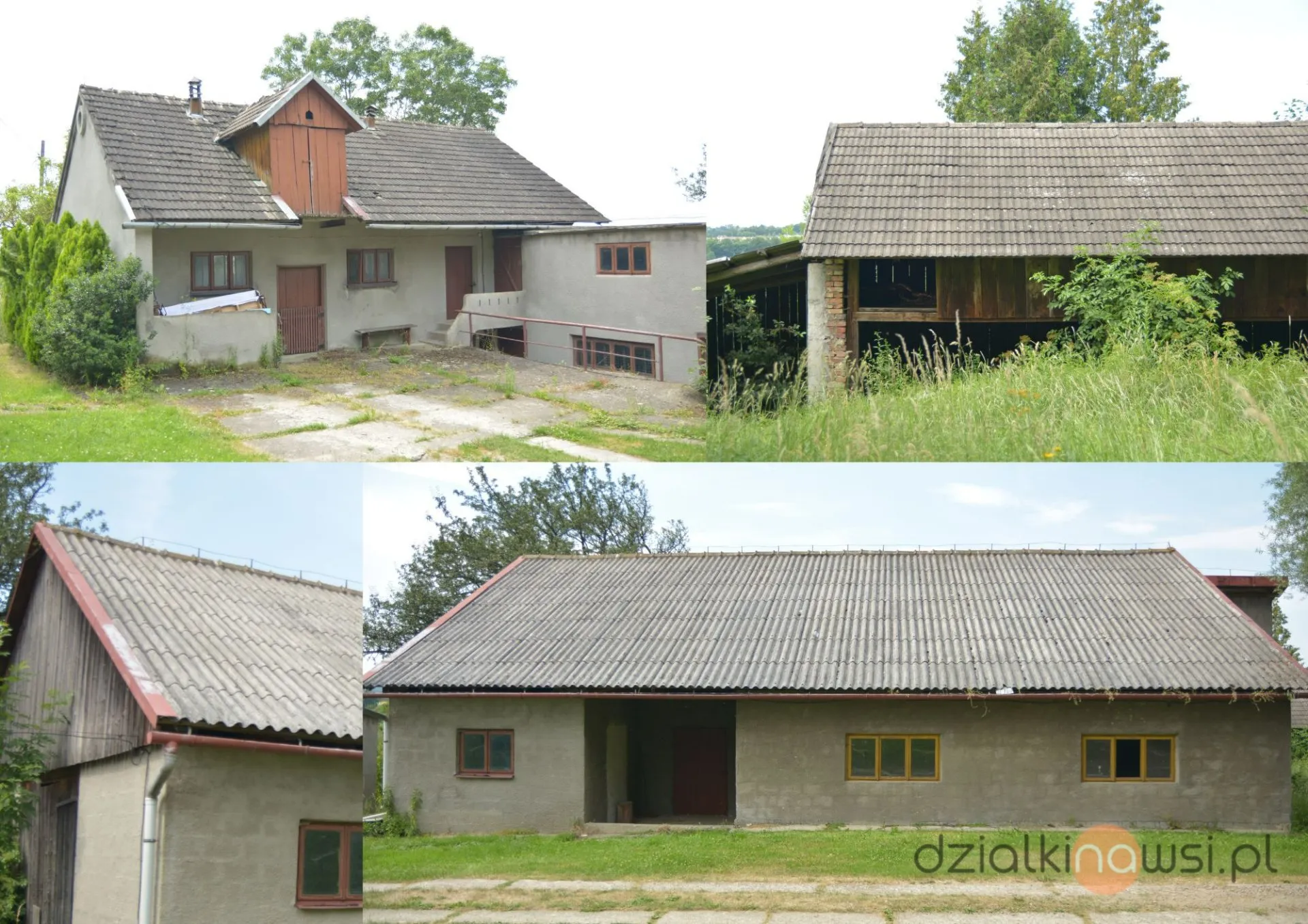Siedlisko z zabudowaniami gospodarczymi – potencjał na siedlisko dla koni | Siedliska, gm. Bobowa